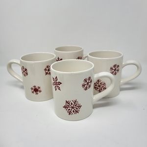 4 Royal Norfolk Coffee Tea Hot Chocolate Mugs Cups Snowflakes 16 oz New
